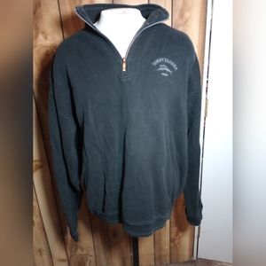 Tommy Bahama Pullover Men's Size XL Black Collared 1/4 Zip Fishing Logo